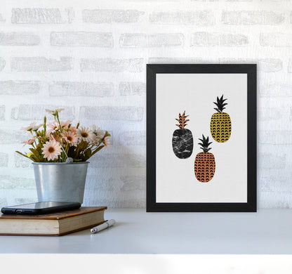 Pineapples Print By Orara Studio, Framed Kitchen Wall Art A4 White Frame