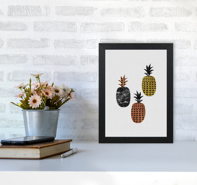 Pineapples Print By Orara Studio, Framed Kitchen Wall Art A4 White Frame