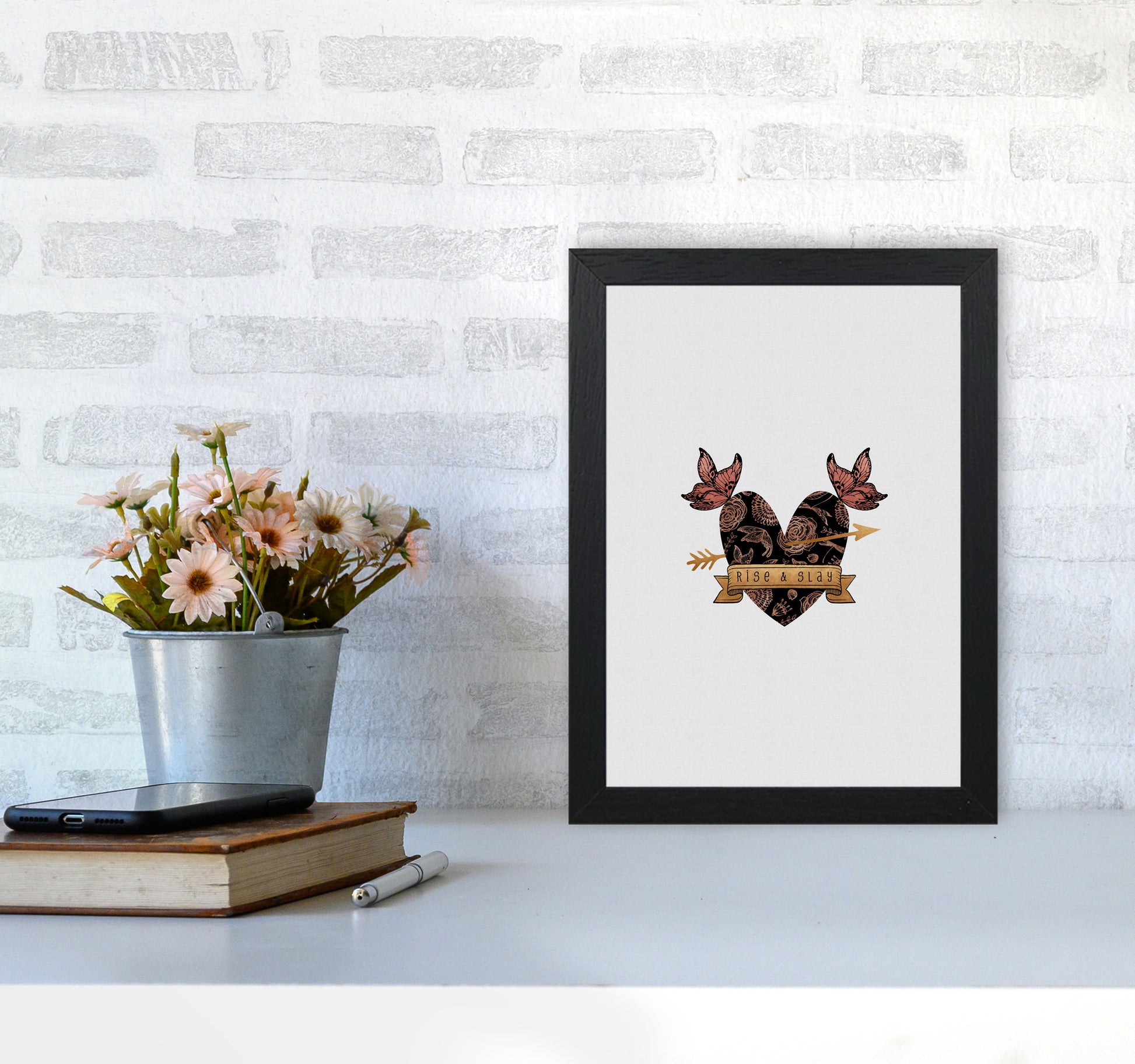 Rise & Slay Steampunk Print By Orara Studio A4 White Frame