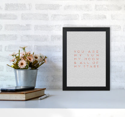 Sun, Moon & Stars Love Quote Print By Orara Studio A4 White Frame