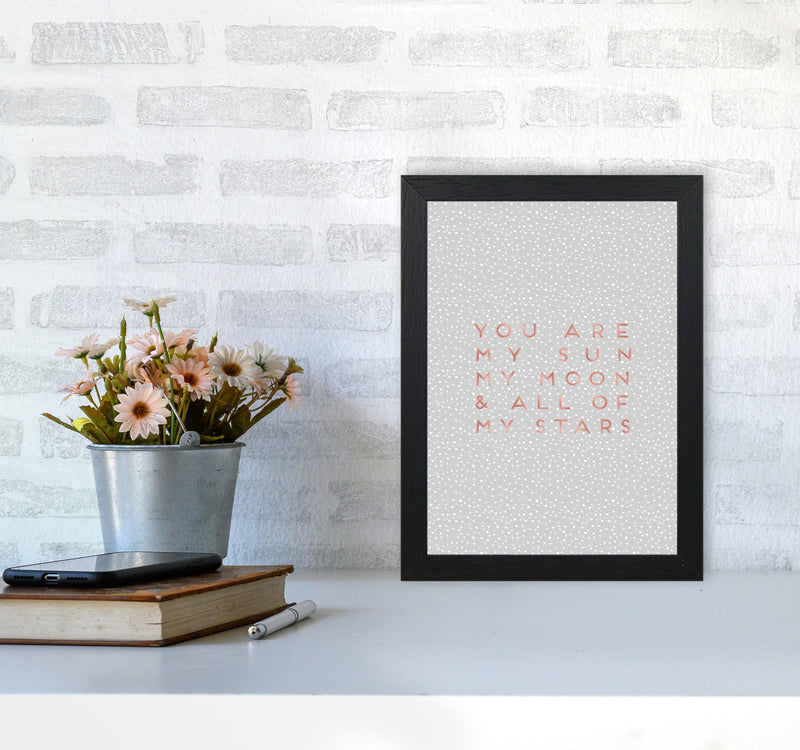 Sun, Moon & Stars Love Quote Print By Orara Studio A4 White Frame