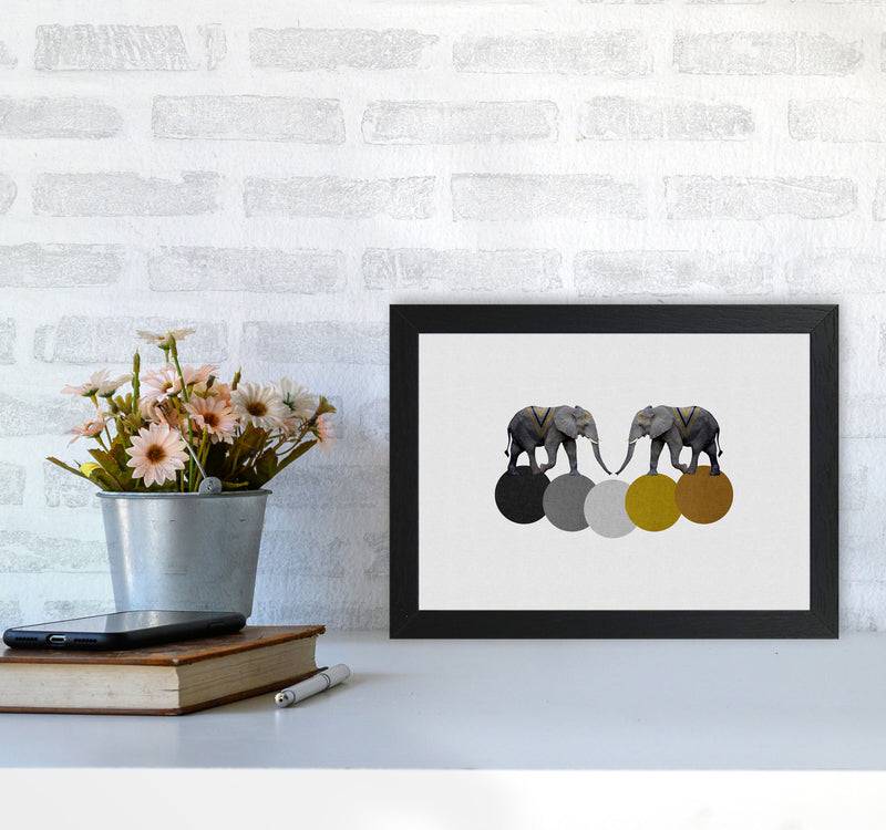 Tribal Elephants Print By Orara Studio Animal Art Print A4 White Frame
