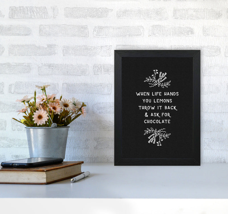 When Life Hands You Lemons Funny Quote Print By Orara Studio, Kitchen Wall Art A4 White Frame
