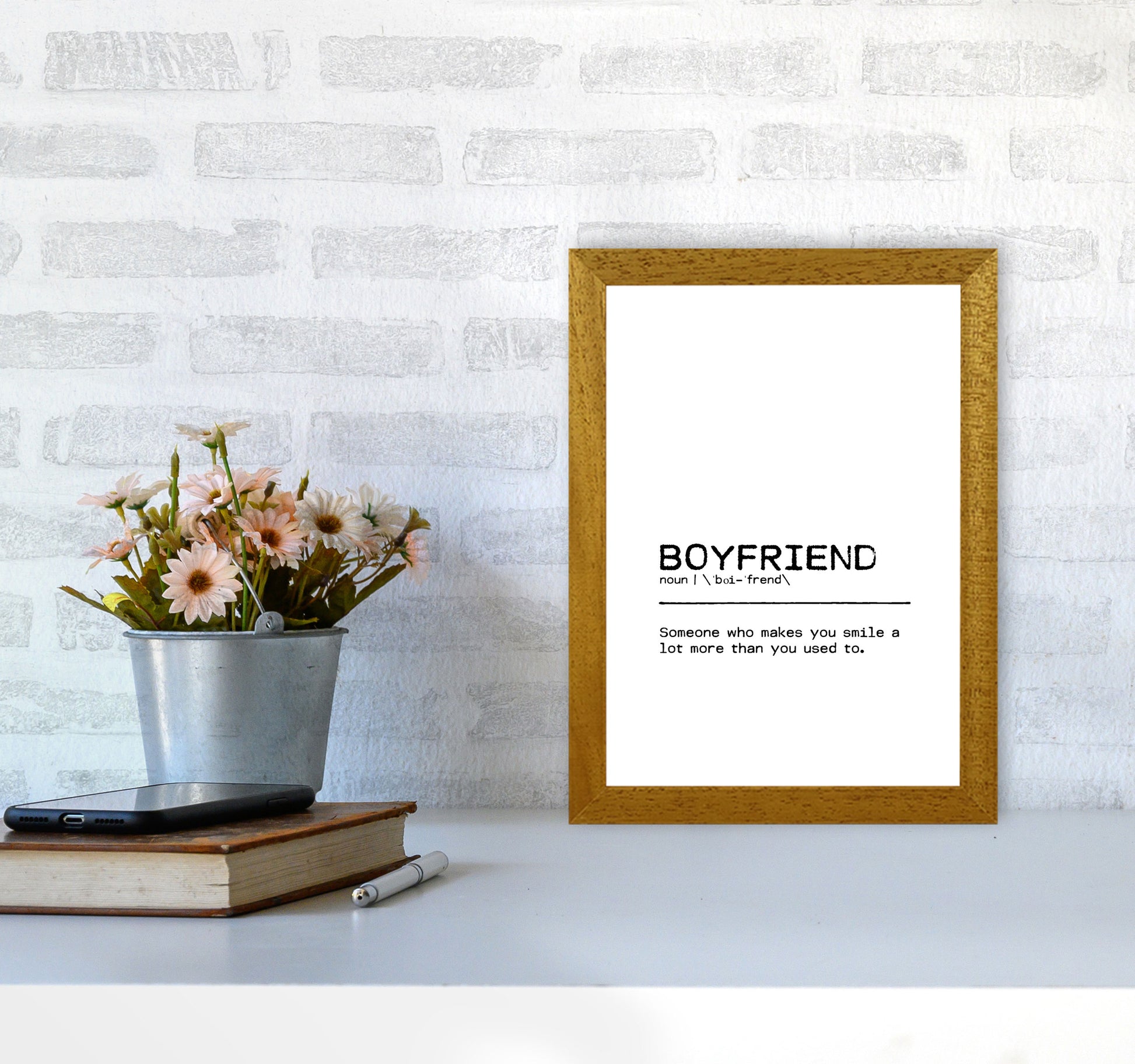 Boyfriend Smile Definition Quote Print By Orara Studio A4 Print Only