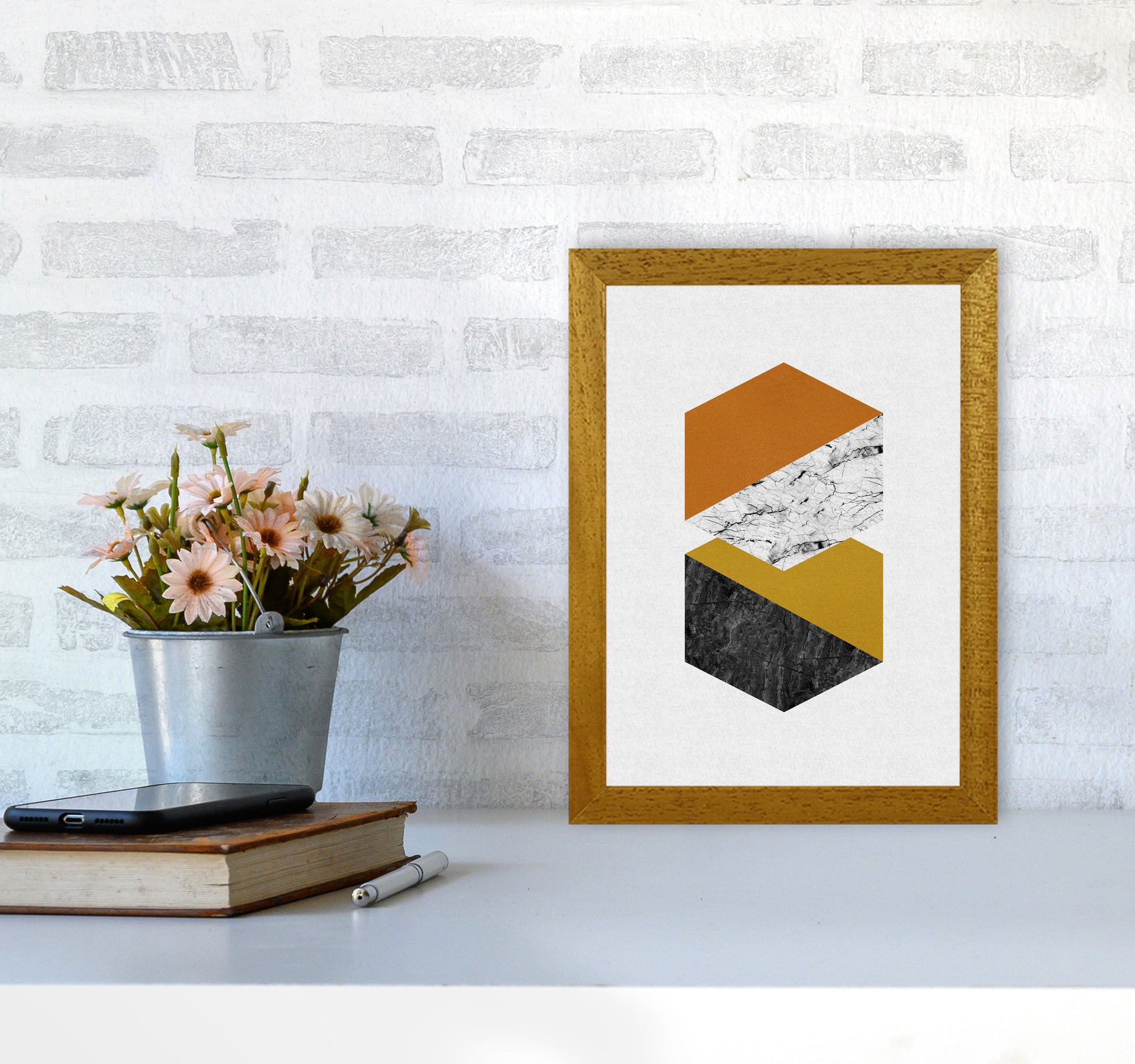 Geometric Hexagons Print By Orara Studio A4 Print Only