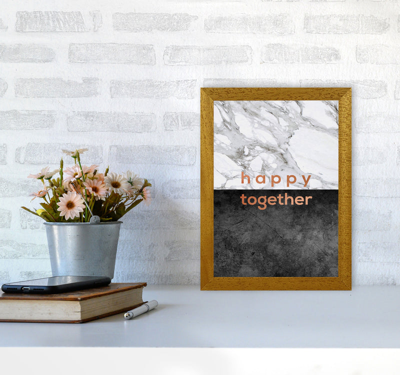 Happy Together Copper Quote Print By Orara Studio A4 Print Only