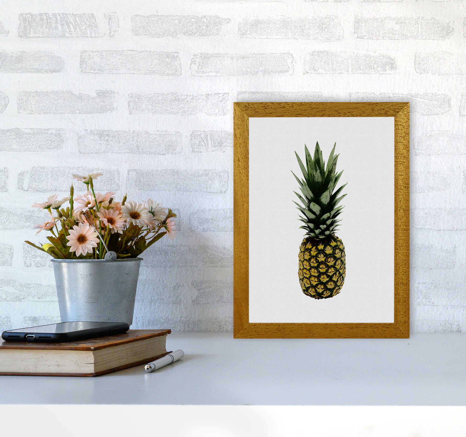Pineapple Print By Orara Studio, Framed Kitchen Wall Art A4 Print Only