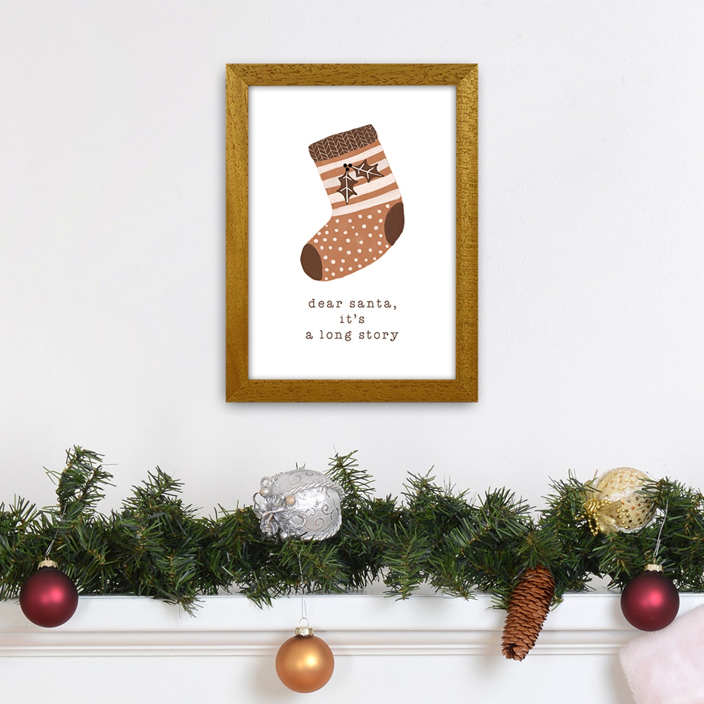 Dear Santa It's A Long Story Christmas Art Print by Orara Studio A4 Print Only