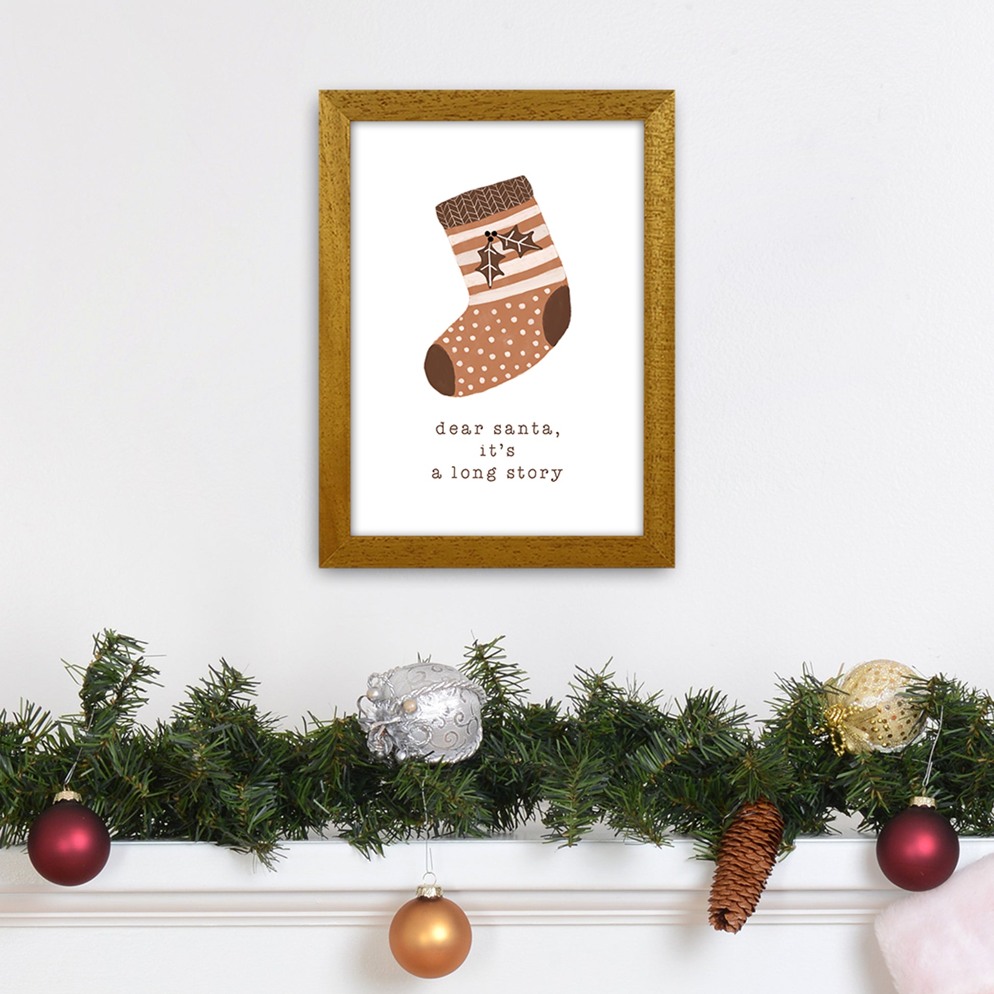 Dear Santa It's A Long Story Christmas Art Print by Orara Studio A4 Print Only