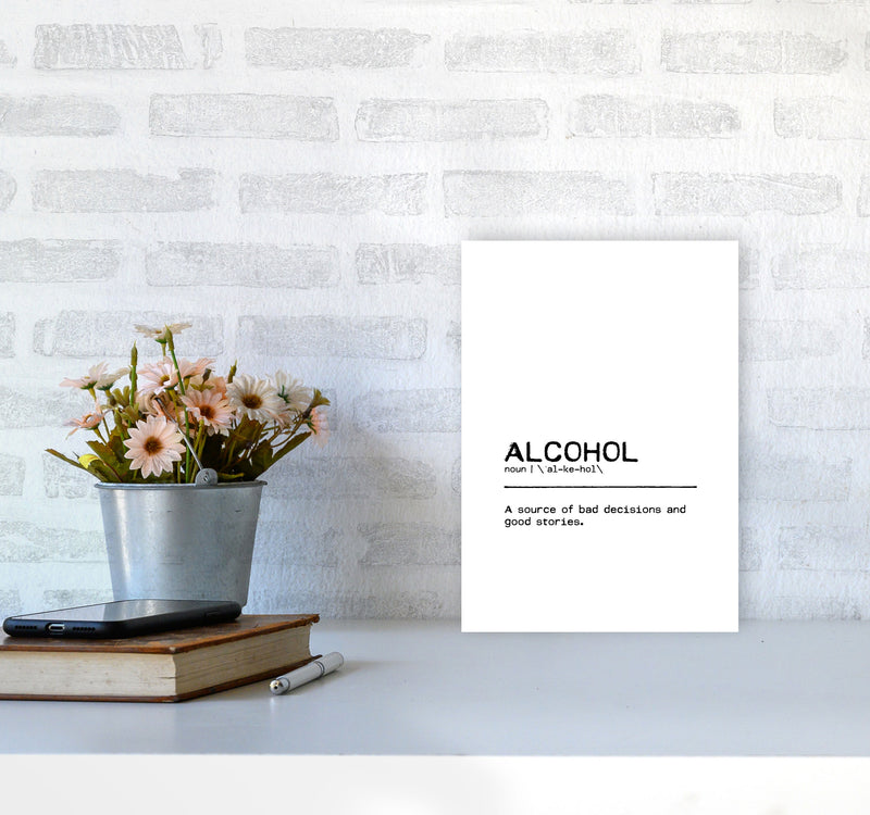 Alcohol Stories Definition Quote Print By Orara Studio A4 Black Frame