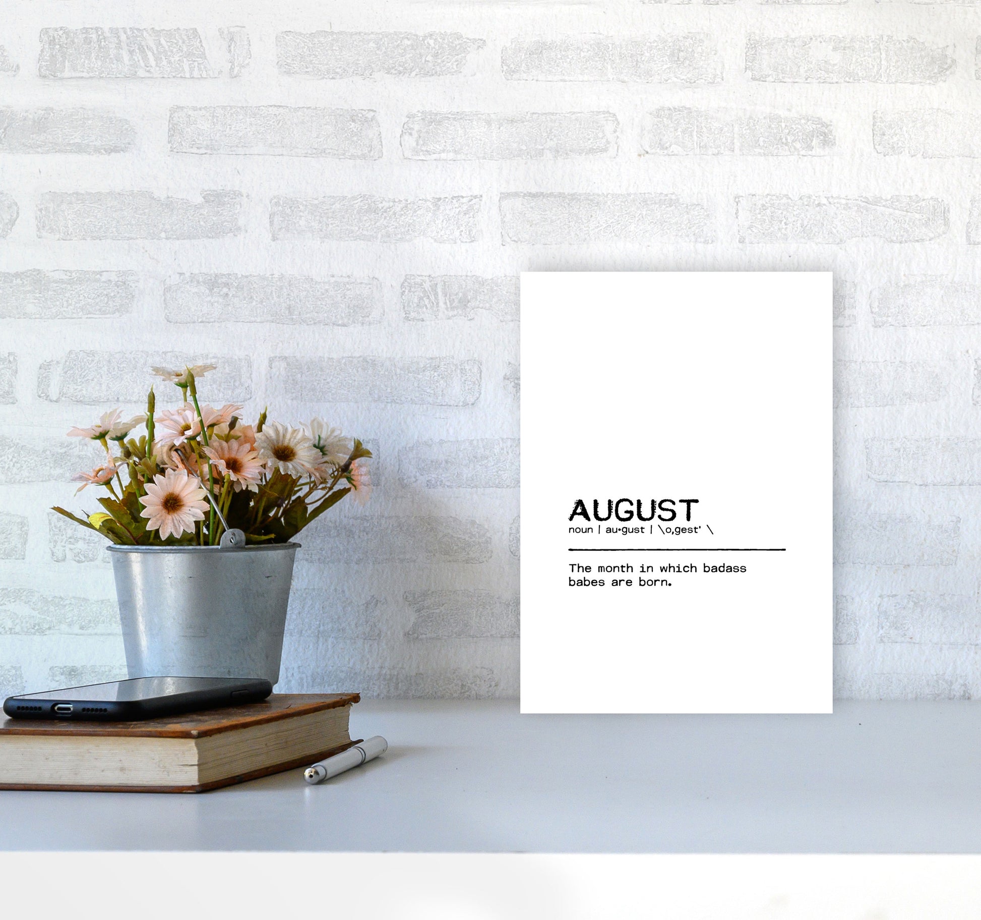 August Badass Definition Quote Print By Orara Studio A4 Black Frame
