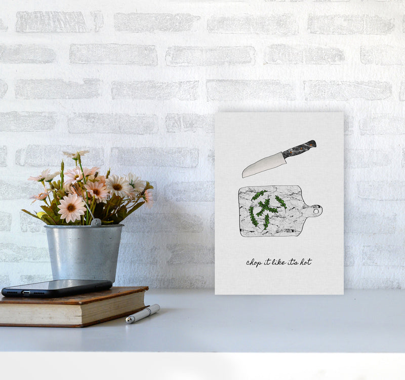 Chop It Kitchen Quote Print By Orara Studio, Framed Kitchen Wall Art A4 Black Frame