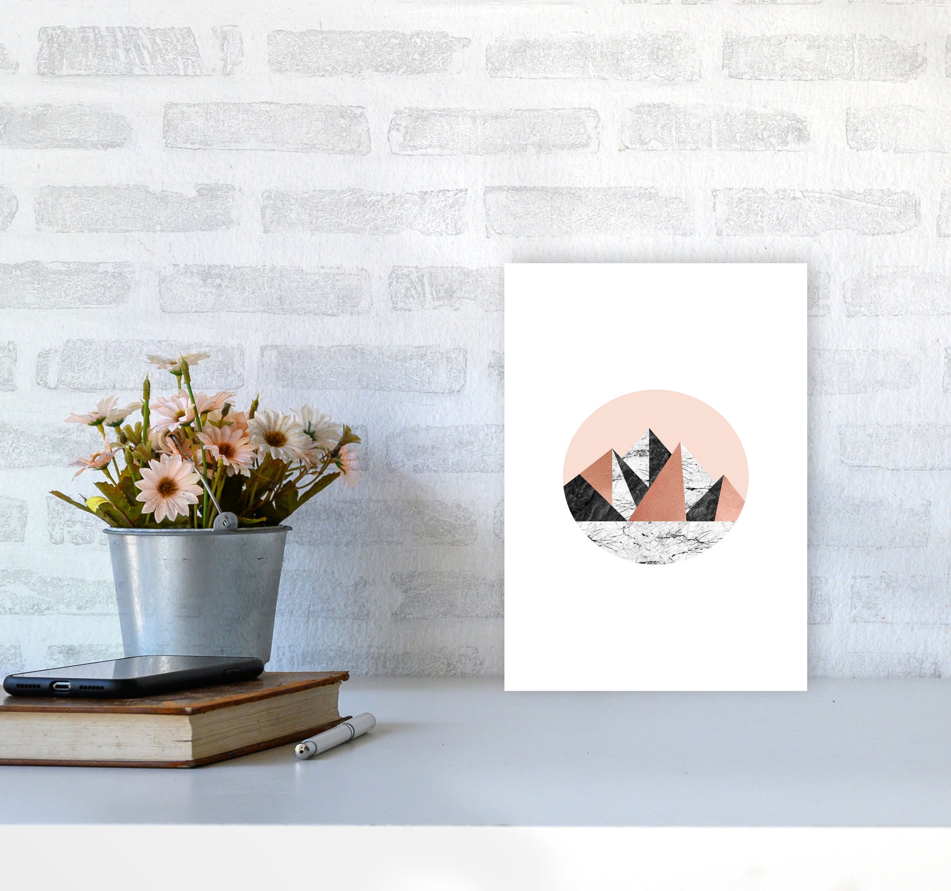 Geometric Landscape I Print By Orara Studio A4 Black Frame