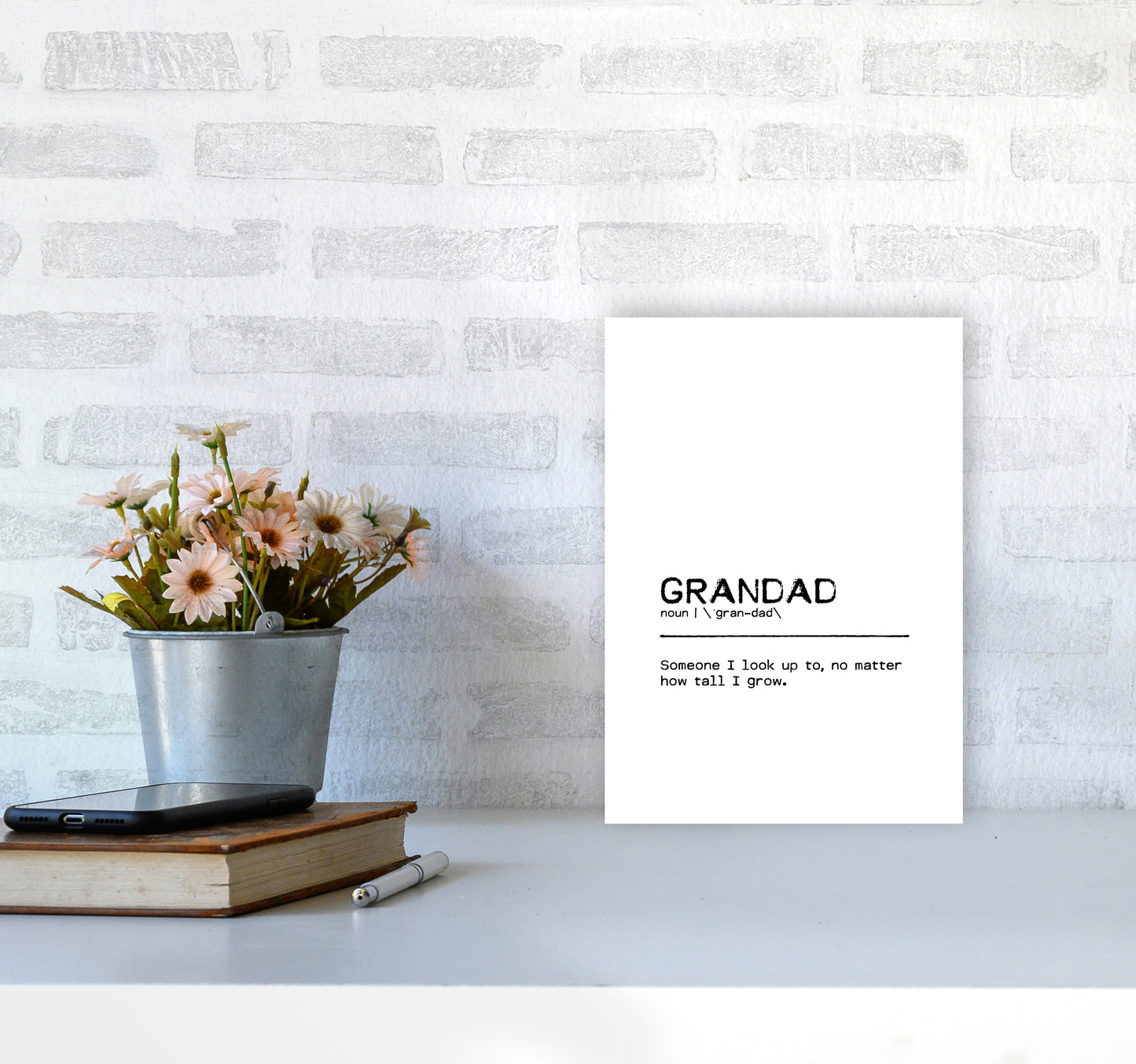 Grandad Tall Definition Quote Print By Orara Studio A4 Black Frame