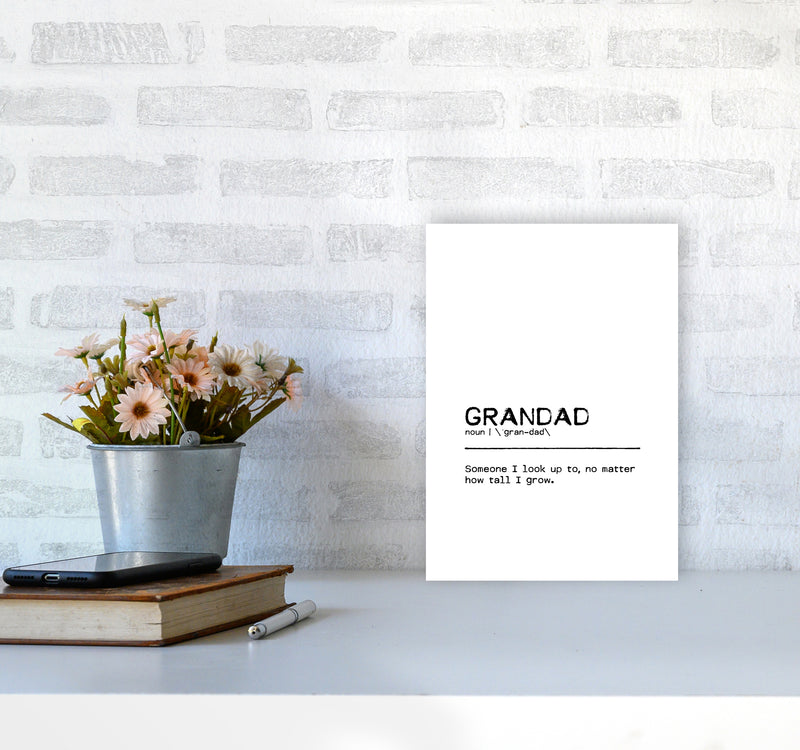 Grandad Tall Definition Quote Print By Orara Studio A4 Black Frame