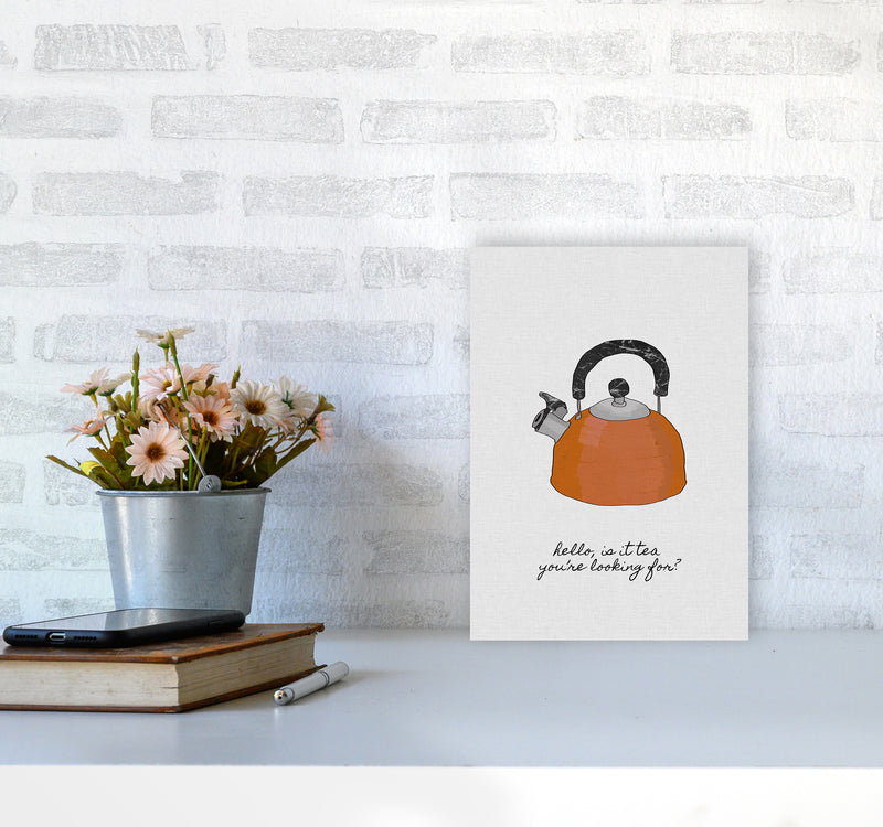 Hello Is It Tea Print By Orara Studio, Framed Kitchen Wall Art A4 Black Frame