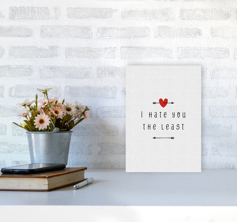 I Hate You The Least Print By Orara Studio A4 Black Frame