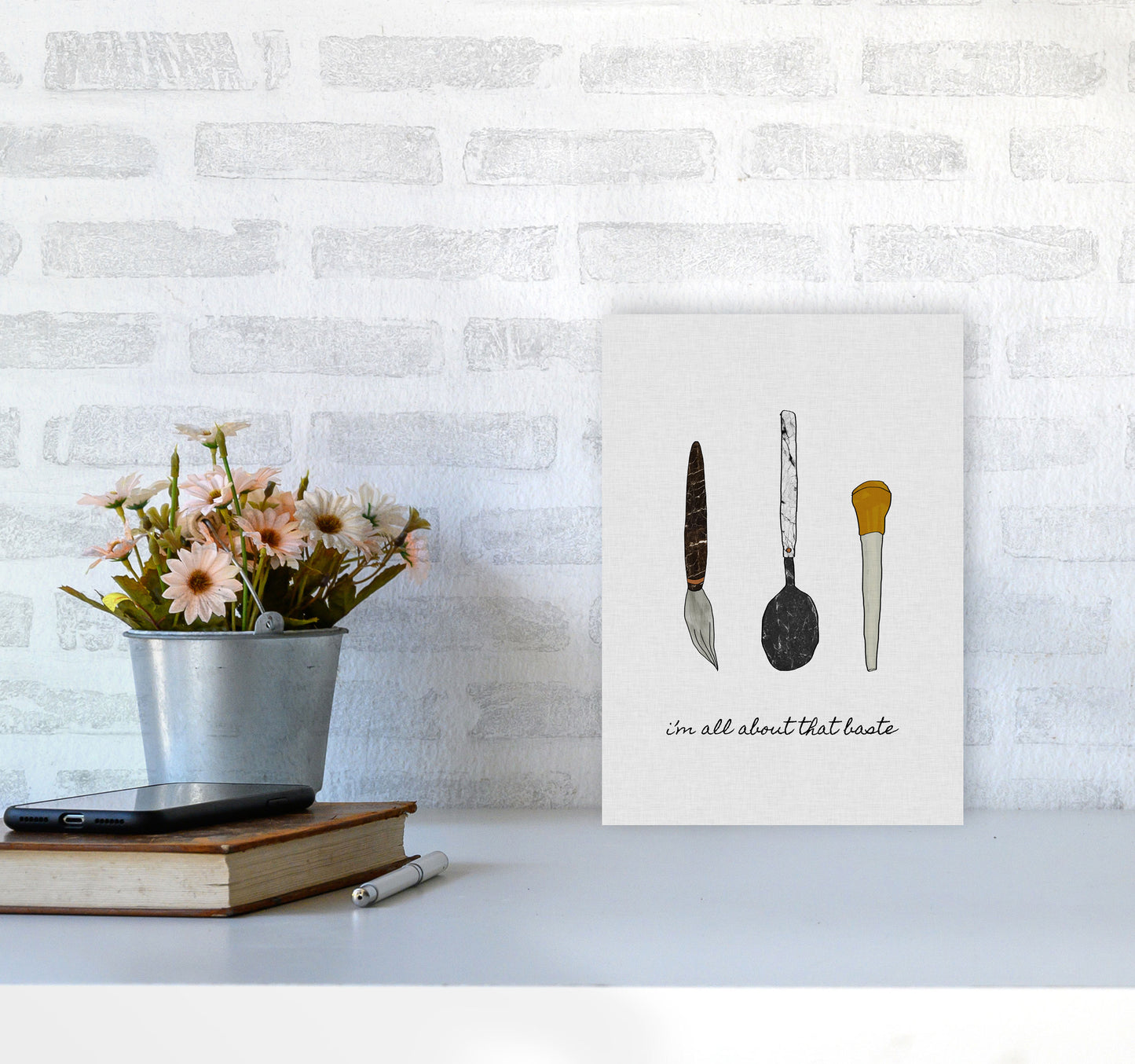 I&#39;m All About The Baste Print By Orara Studio, Framed Kitchen Wall Art A4 Black Frame