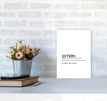 Intern Slave Definition Quote Print By Orara Studio A4 Black Frame