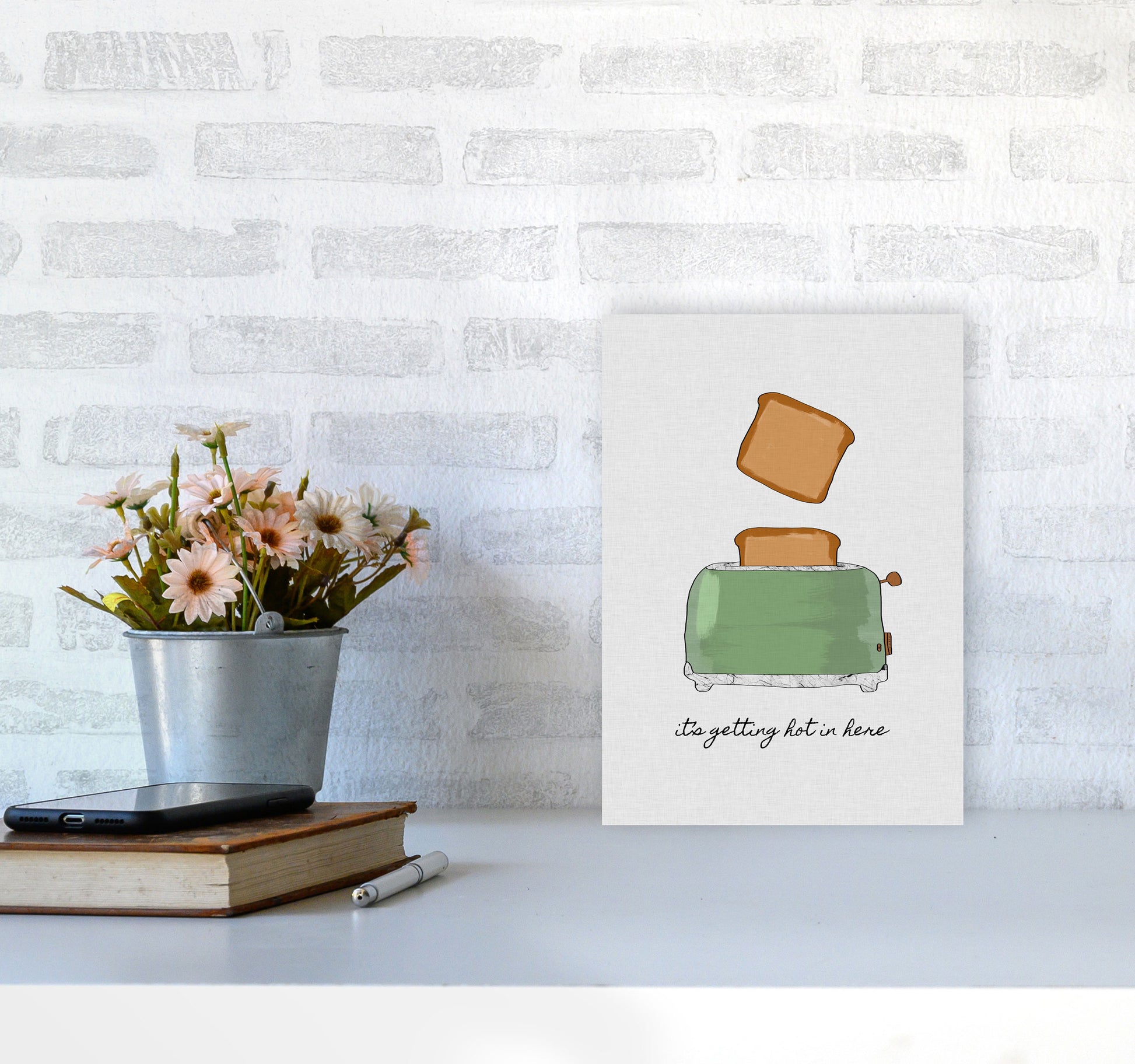 It&#39;s Getting Hot In Here Print By Orara Studio, Framed Kitchen Wall Art A4 Black Frame