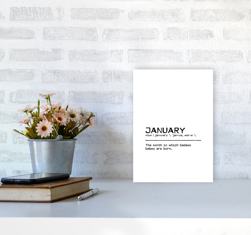 January Badass Definition Quote Print By Orara Studio A4 Black Frame