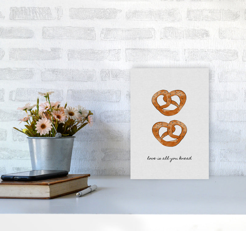 Love Is All You Knead Print By Orara Studio, Framed Kitchen Wall Art A4 Black Frame