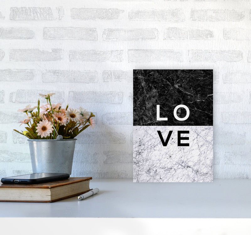 Love Marble Quote Print By Orara Studio A4 Black Frame