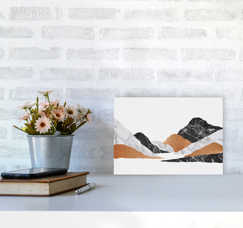 Marble Landscape II Print By Orara Studio, Framed Botanical & Nature Art Print A4 Black Frame