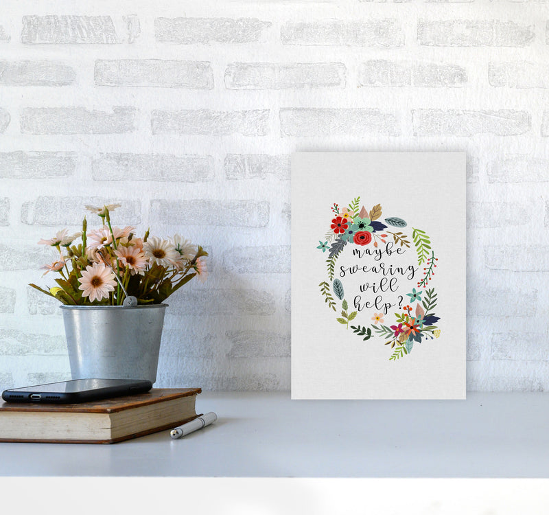 Maybe Swearing Will Help Print By Orara Studio A4 Black Frame