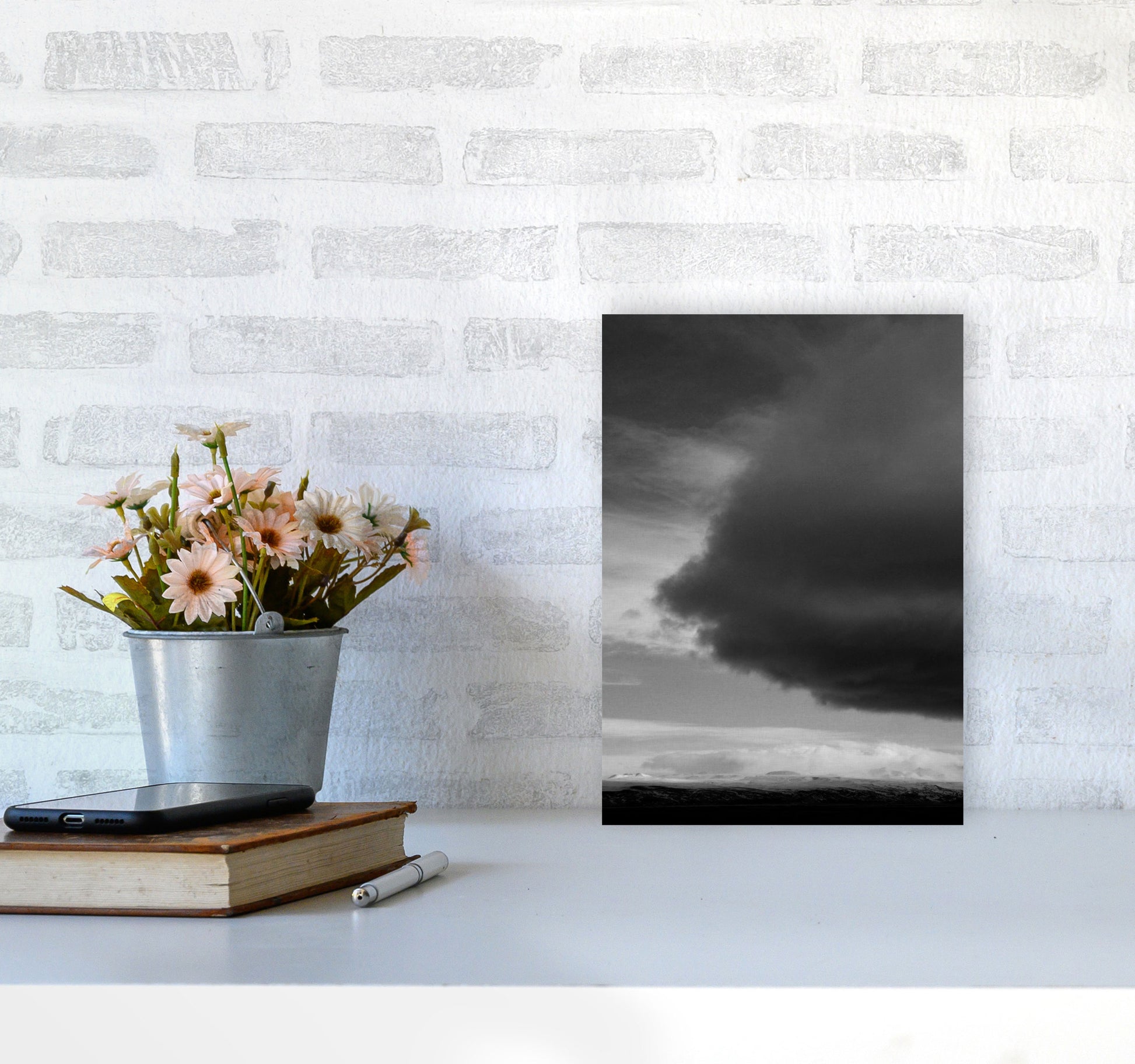 Minimal Landscape Print By Orara Studio A4 Black Frame