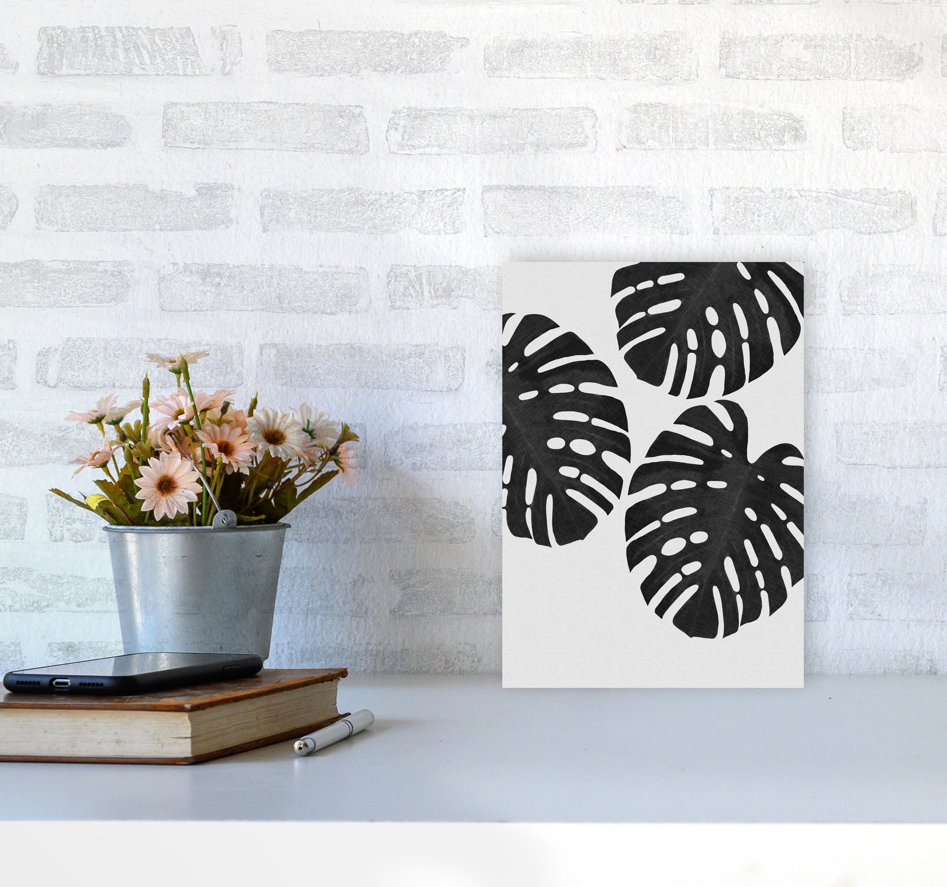Monstera Black & White III Print By Orara Studio A4 Black Frame