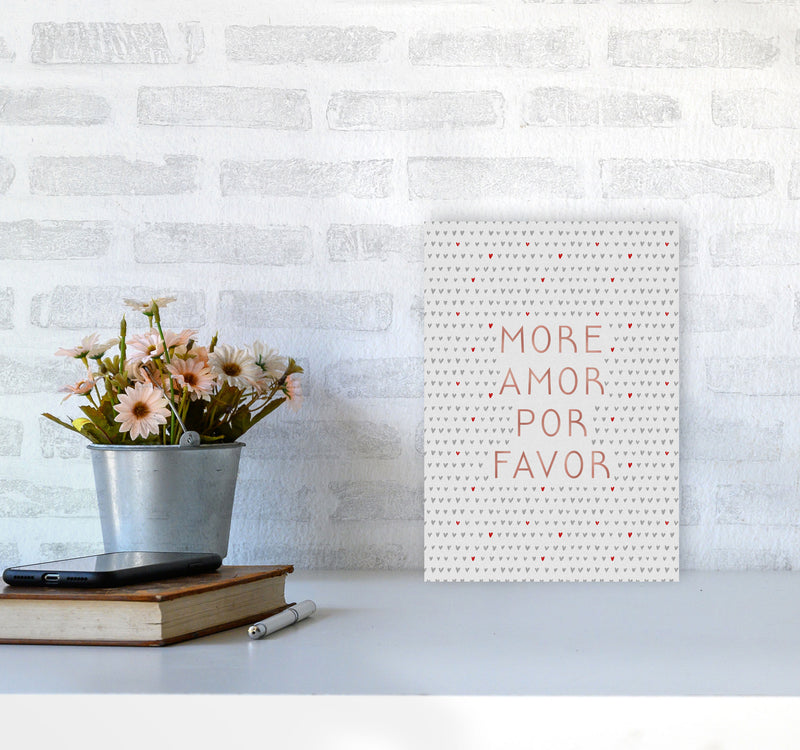 More Amor Pink Love Quote Print By Orara Studio A4 Black Frame