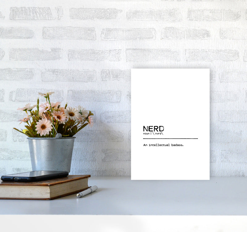 Nerd Badass Definition Quote Print By Orara Studio A4 Black Frame