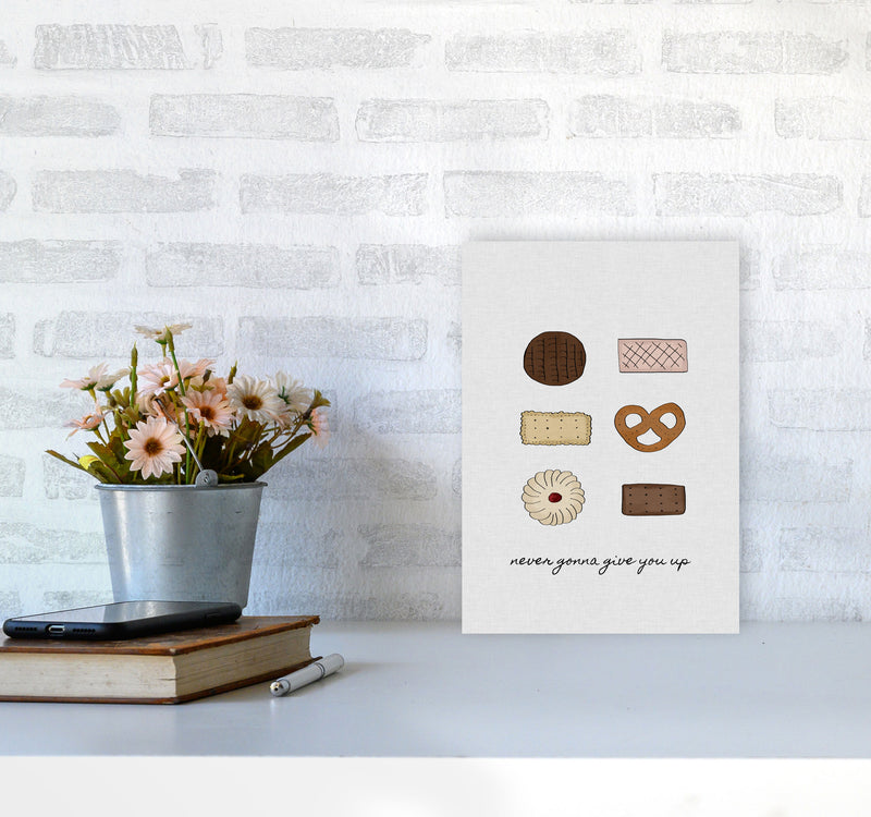 Never Gonna Give You Up Print By Orara Studio, Framed Kitchen Wall Art A4 Black Frame