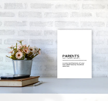 Parents Memories Definition Quote Print By Orara Studio A4 Black Frame