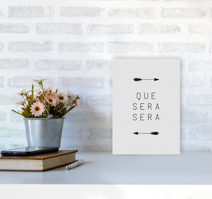 Que Sera Sera Arrow Quote Print By Orara Studio A4 Black Frame