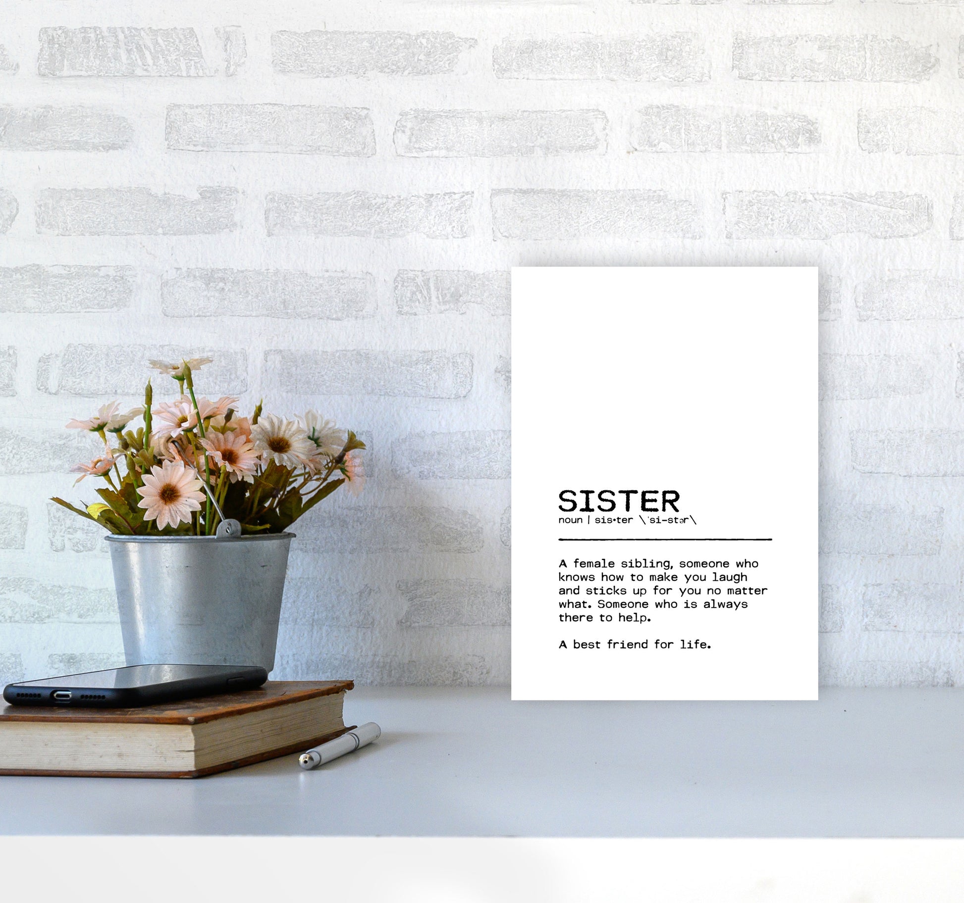 Sister Best Friend Definition Quote Print By Orara Studio A4 Black Frame