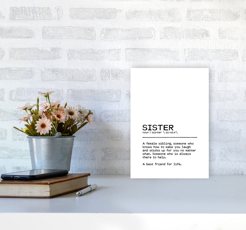 Sister Best Friend Definition Quote Print By Orara Studio A4 Black Frame
