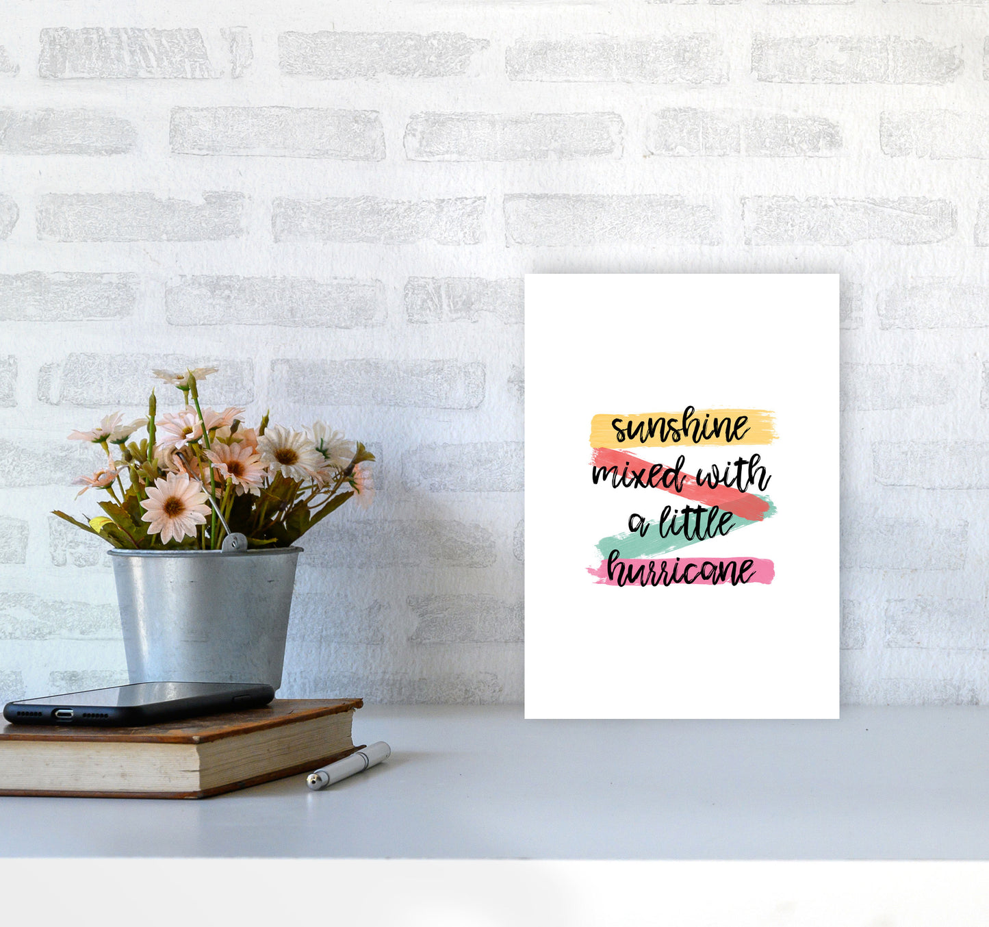 Sunshine Mixed With A Little Hurricane Print By Orara Studio A4 Black Frame