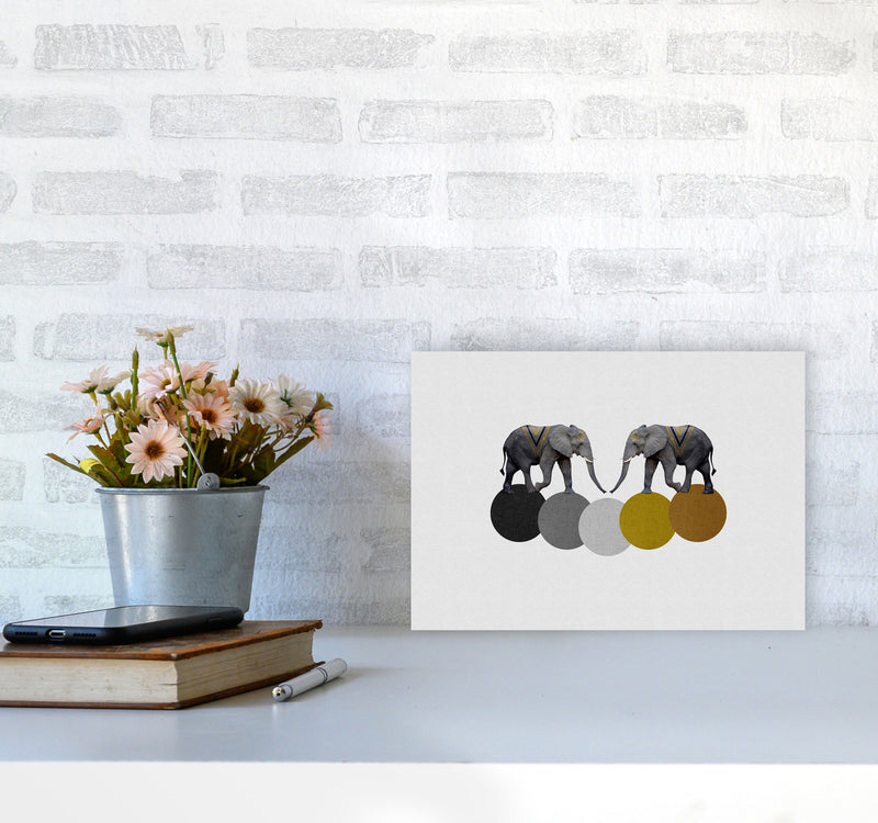 Tribal Elephants Print By Orara Studio Animal Art Print A4 Black Frame