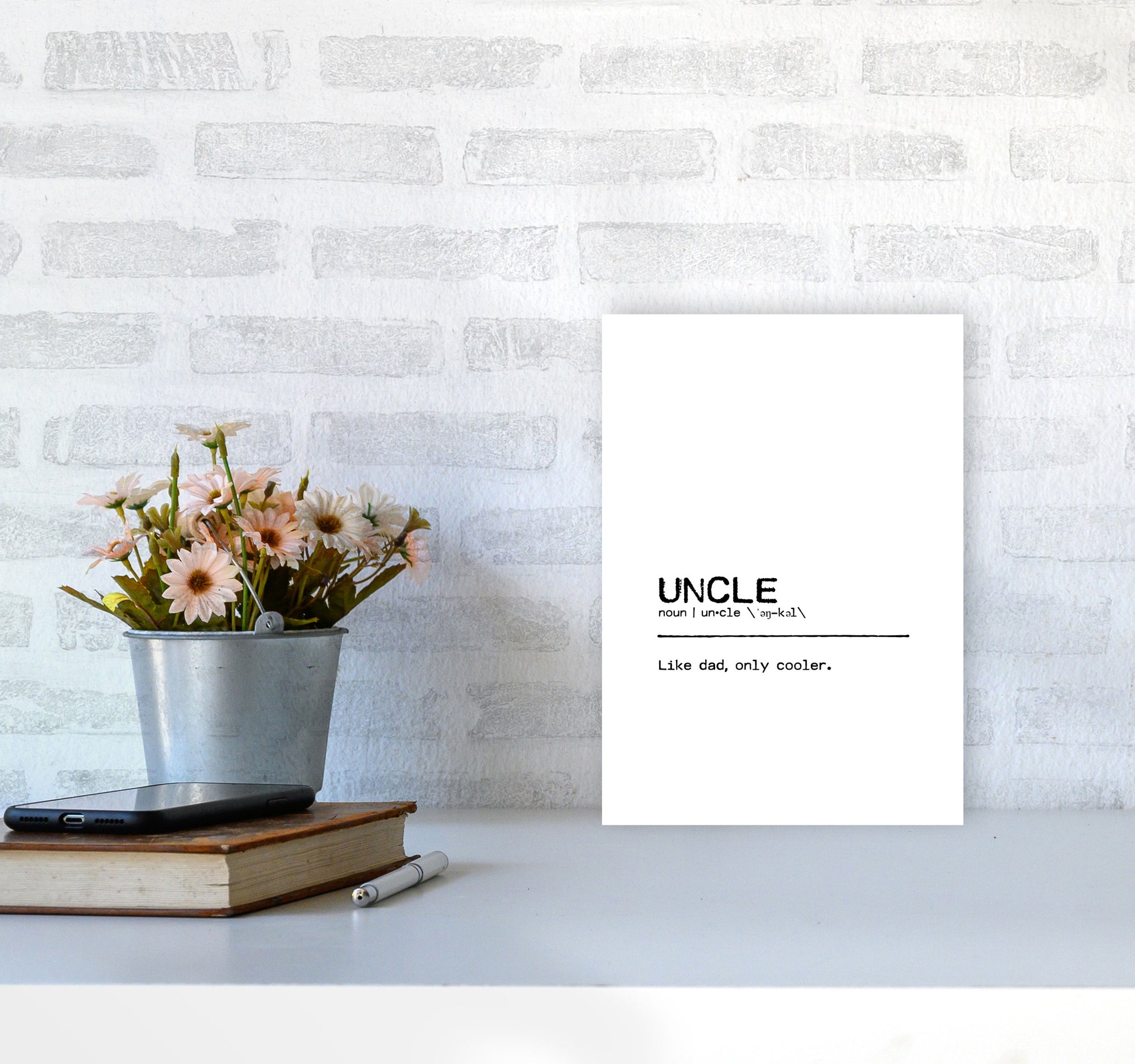 Uncle Cool Definition Quote Print By Orara Studio A4 Black Frame