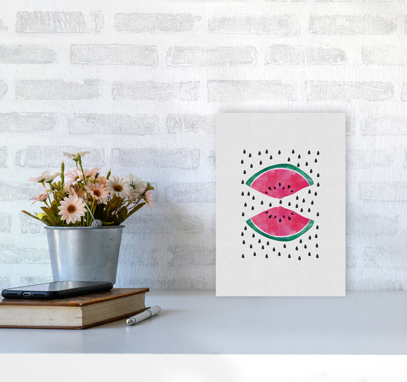 Watermelon Slices Print By Orara Studio, Framed Kitchen Wall Art A4 Black Frame