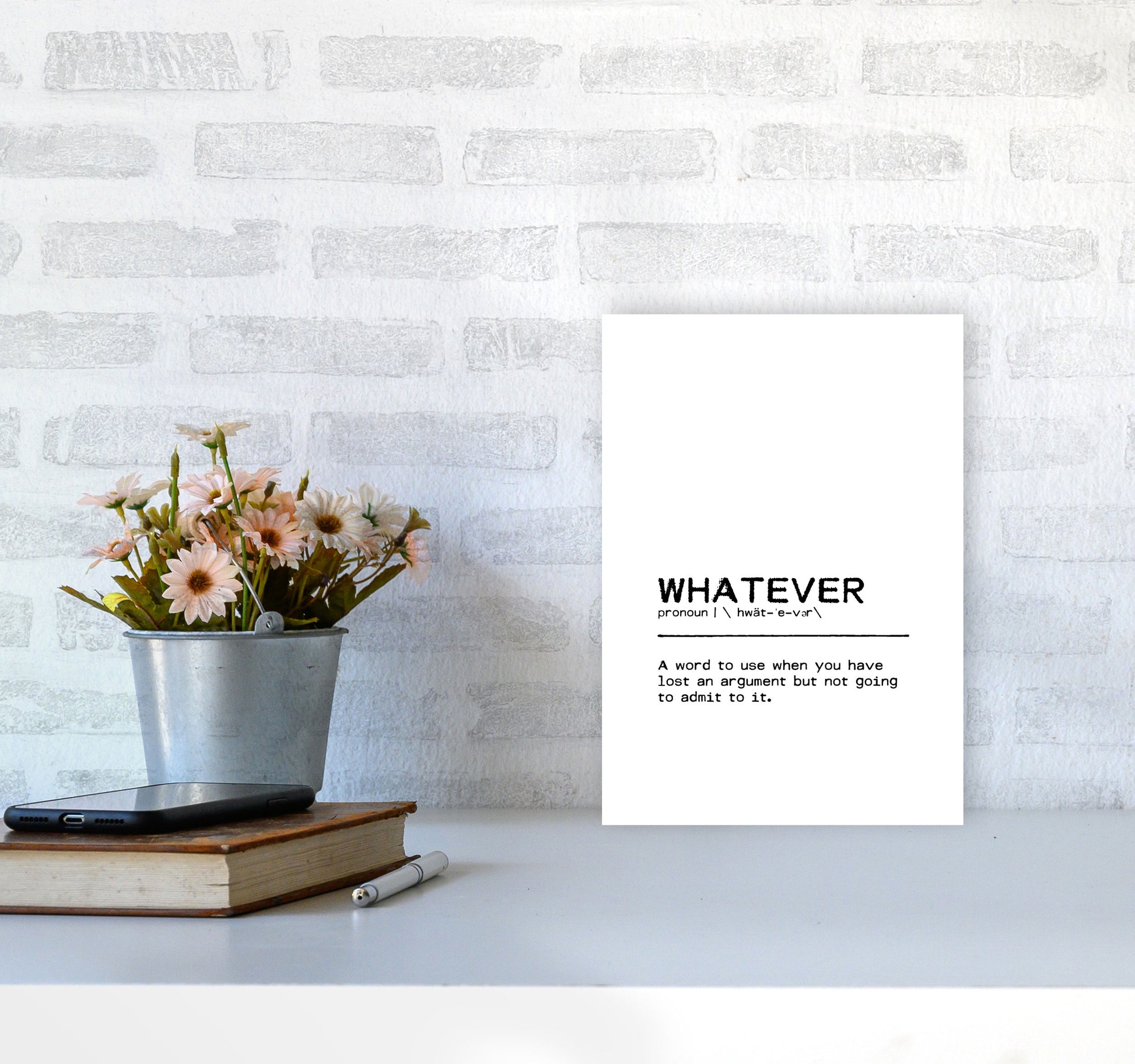 Whatever Lost Definition Quote Print By Orara Studio A4 Black Frame