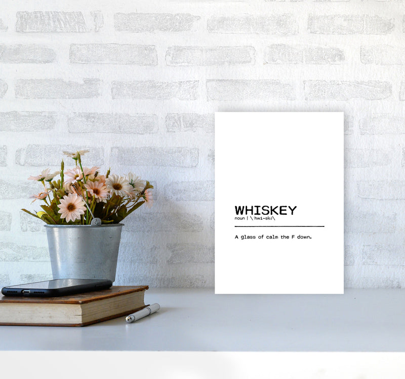 Whiskey Calm Definition Quote Print By Orara Studio A4 Black Frame