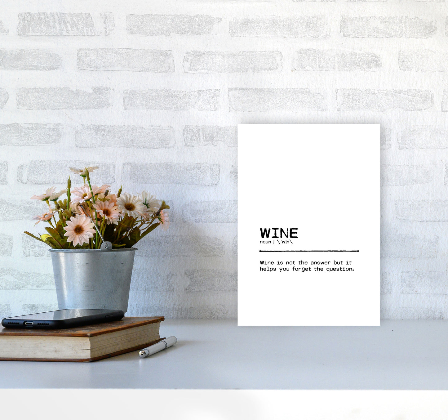 Wine Forget Definition Quote Print By Orara Studio A4 Black Frame