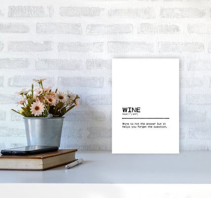Wine Forget Definition Quote Print By Orara Studio A4 Black Frame