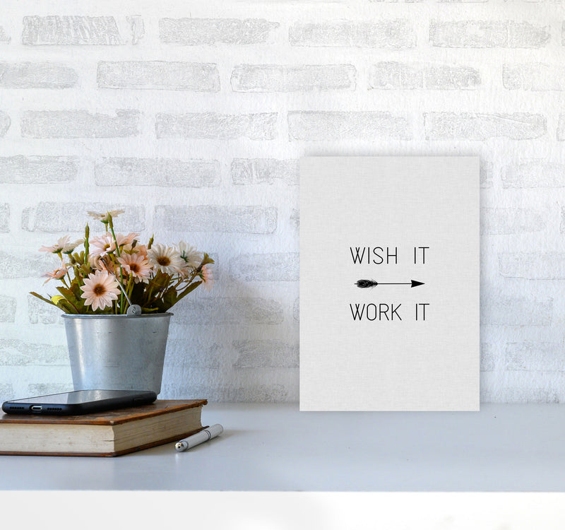 Wish It Work It Arrow Quote Print By Orara Studio A4 Black Frame