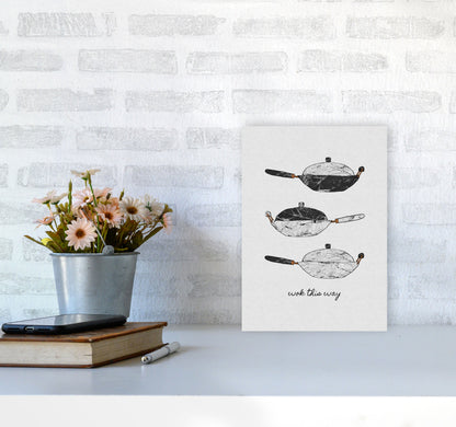 Wok This Way Print By Orara Studio, Framed Kitchen Wall Art A4 Black Frame