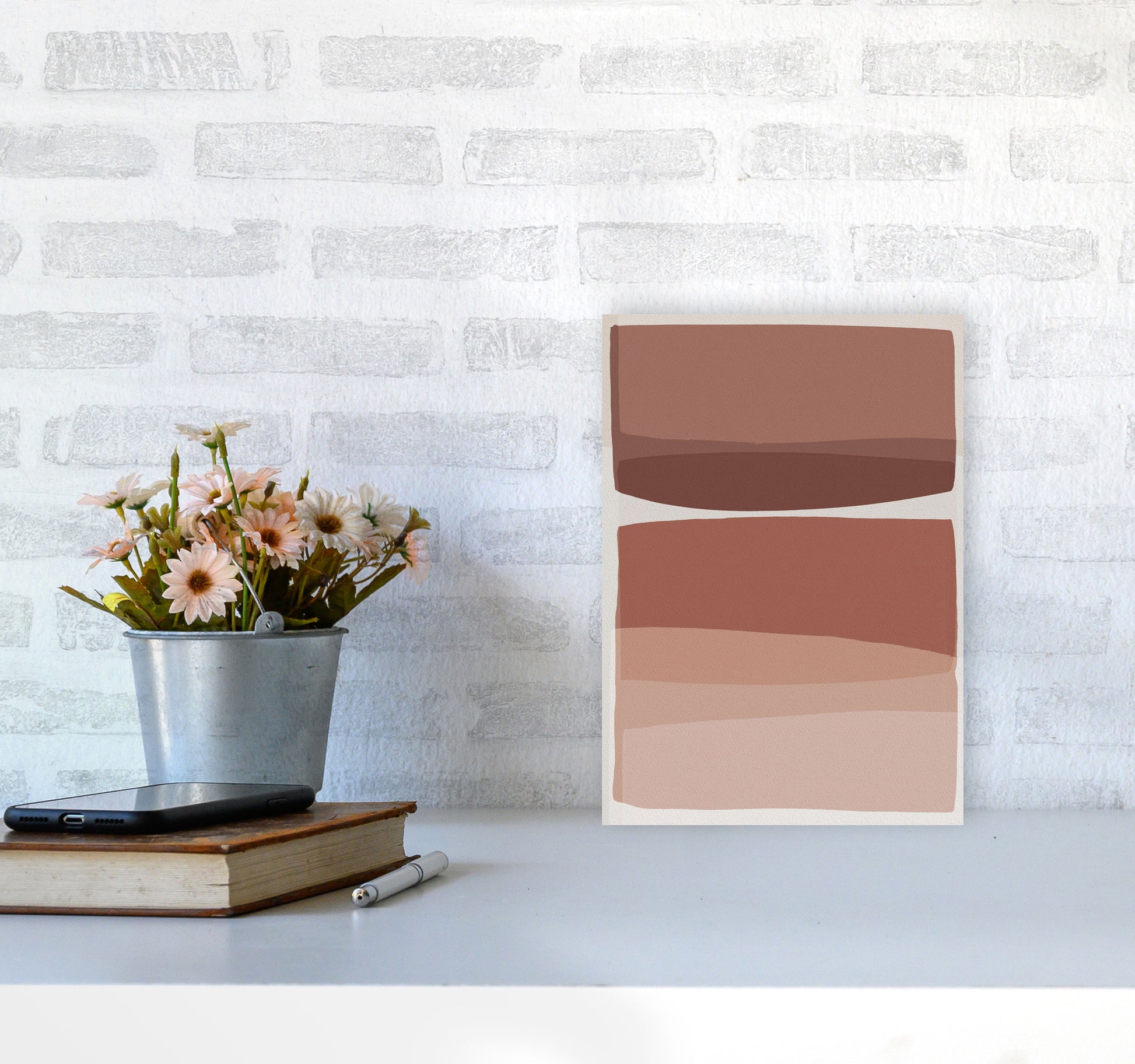 Modern Blush Abstract Art Print by Orara Studio A4 Black Frame