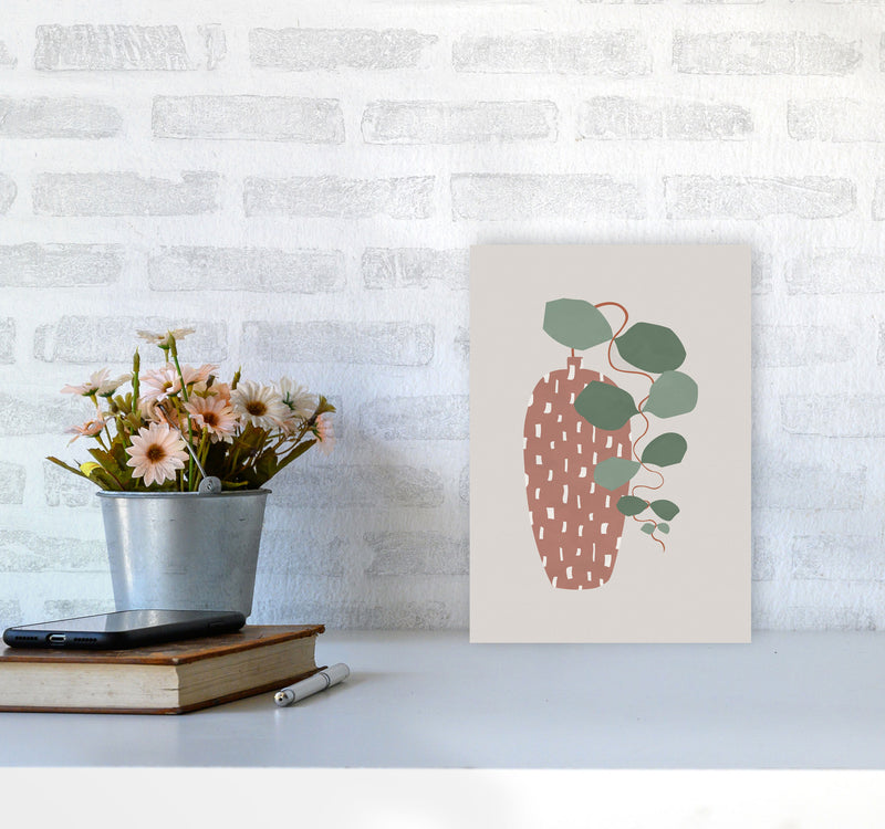 Terrazzo & Leaves Art Print by Orara Studios A4 Black Frame
